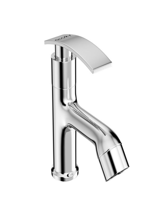GLOXY Delight Chrome Finish Deck Mount Brass Short Pillar Tap Cock Faucet Tap for Bathroom Washbasins & Kitchen Sinks - 10 Years Warrenty - Image 1